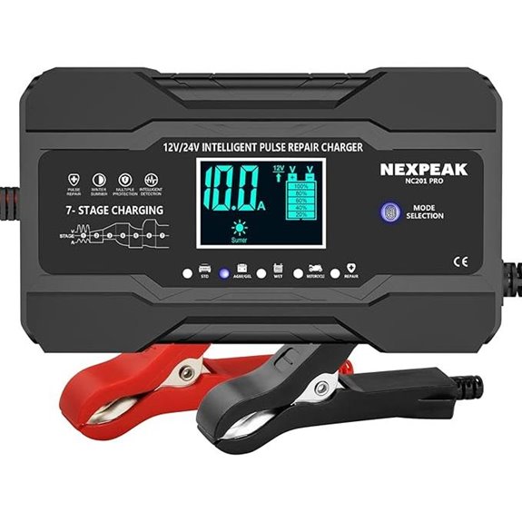 NEXPEAK 10-Amp Auto Car Battery Charger & Maintainer