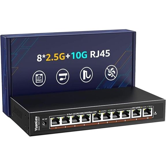 YuanLey 10G Ethernet Switch with 8x2.5G Ports