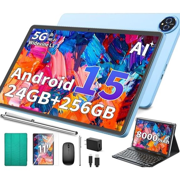 11-Inch Android 15 Tablet with Keyboard and 2TB Storage
