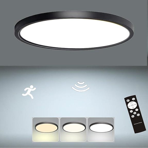 12-Inch Motion Sensor Ceiling Light Flush Mount Black