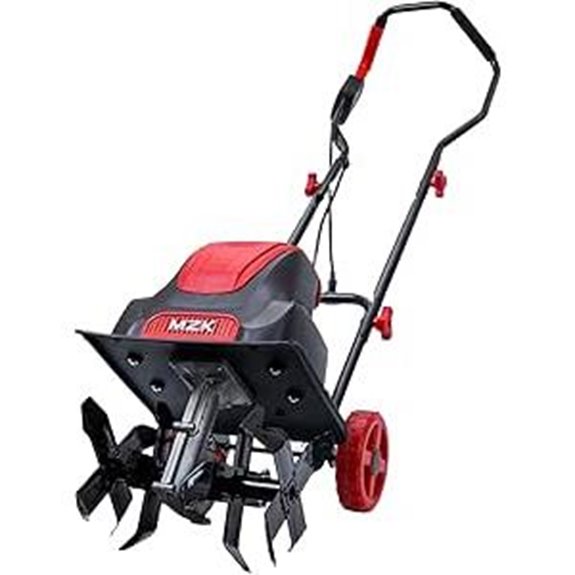 MZK 12-Inch Electric Garden Tiller with Adjustable Wheels
