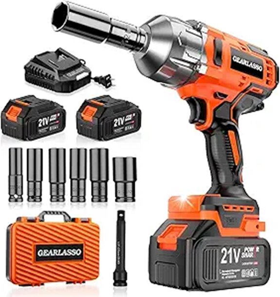 Cordless Impact Wrench 1300Nm with Batteries & Sockets