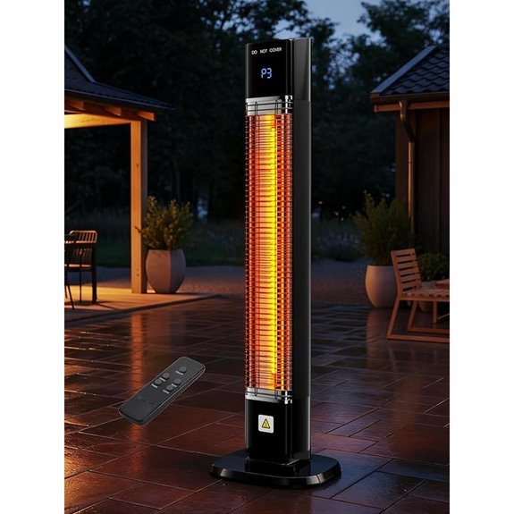 Uthfy 1500W Infrared Outdoor Patio Heater with Remote
