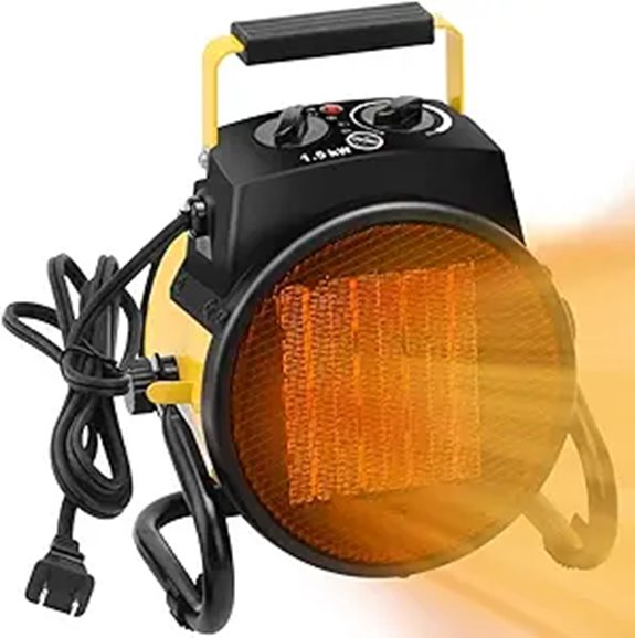Portable 1500W Electric Space Heater for Patio and Garage
