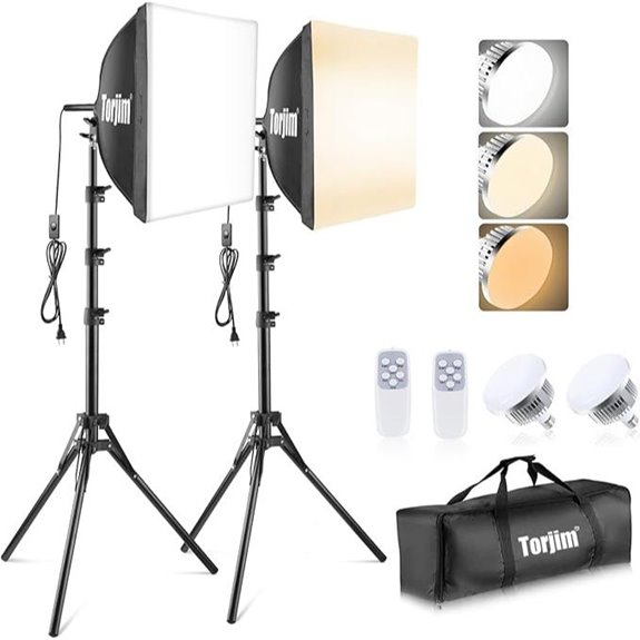 Torjim 16 Softbox Photography Lighting Kit with LED Bulbs