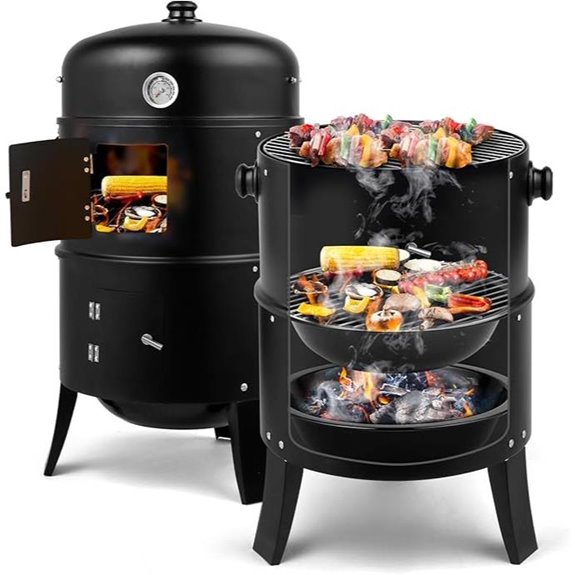 Outvita 17-Inch Charcoal BBQ Smoker & Grill