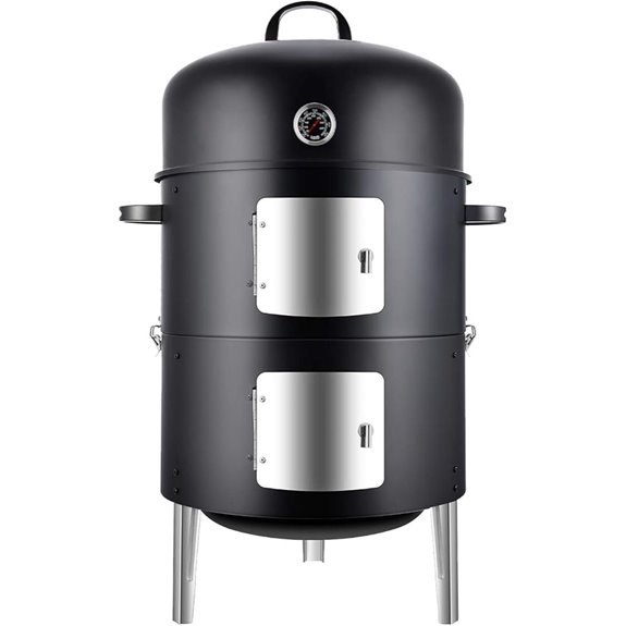 Realcook 17-Inch Steel Charcoal Smoker Outdoor Grill