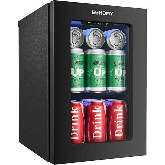 EUHOMY 18L Beverage Cooler Mini Fridge with Digital Temp
