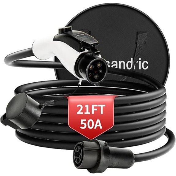 EV Charger Extension Cable 21FT 50A Waterproof UL Certified