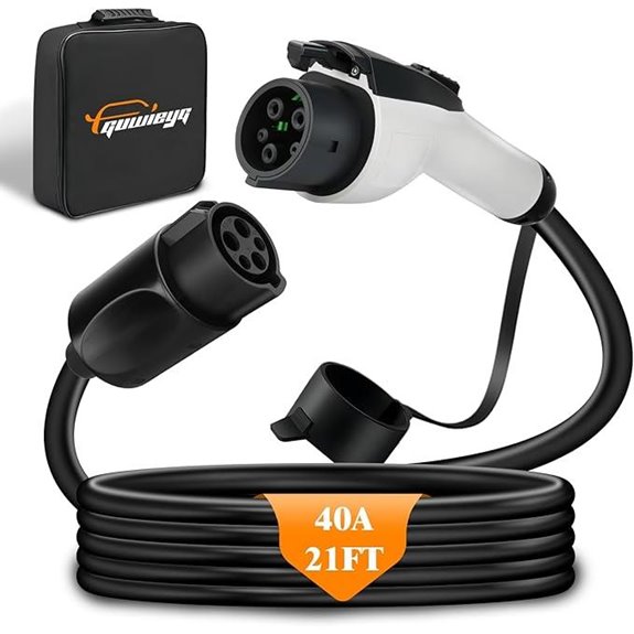 EV Charger Extension Cable 21ft 40A J1772 Cord