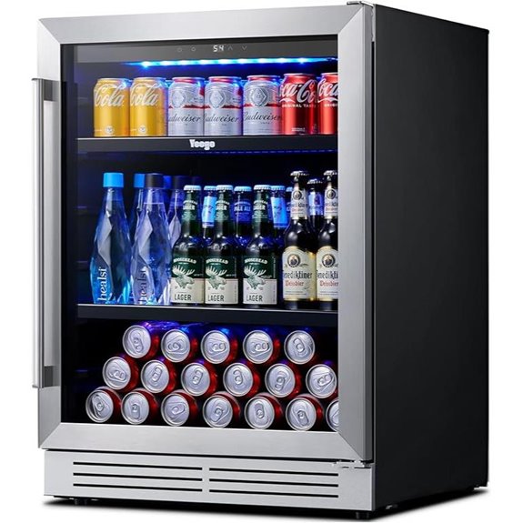 Yeego 24-Inch Beverage Cooler 180 Cans Glass Door