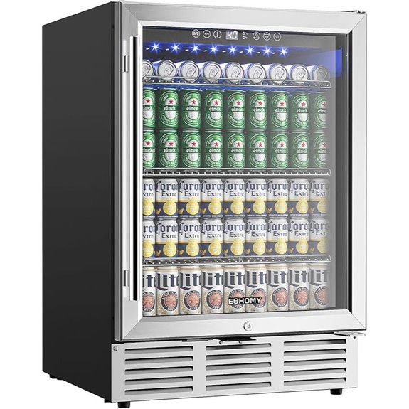 EUHOMY 24-Inch Beverage Cooler with Glass Door
