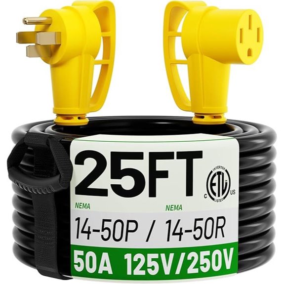 POWGRN 25FT NEMA 14-50 RV/EV Power Extension Cord