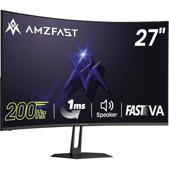 Amzfast 27 200Hz Curved Gaming Monitor with Speakers