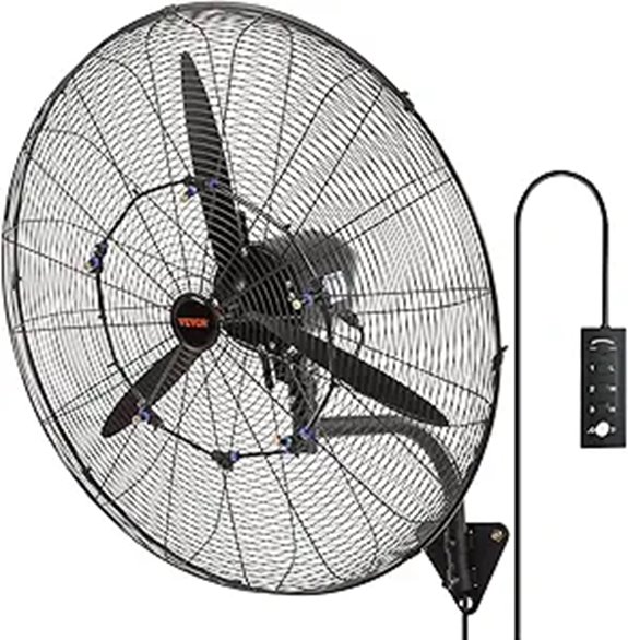 VEVOR 30-Inch Wall-Mount Misting Fan Waterproof