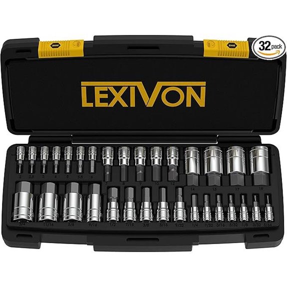 LEXIVON 32-Piece HEX Bit Socket Set in Storage Case