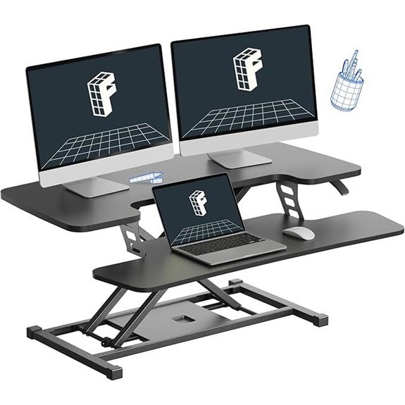 FLEXISPOT 36-Inch Sit-Stand Desk Converter with Dual Monitor