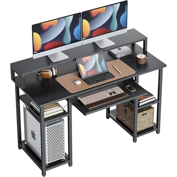CubiCubi 47-Inch Office Desk with Monitor Stand