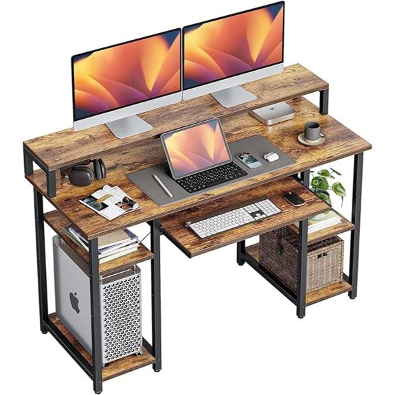 CubiCubi 47-Inch Office Desk with Monitor Stand