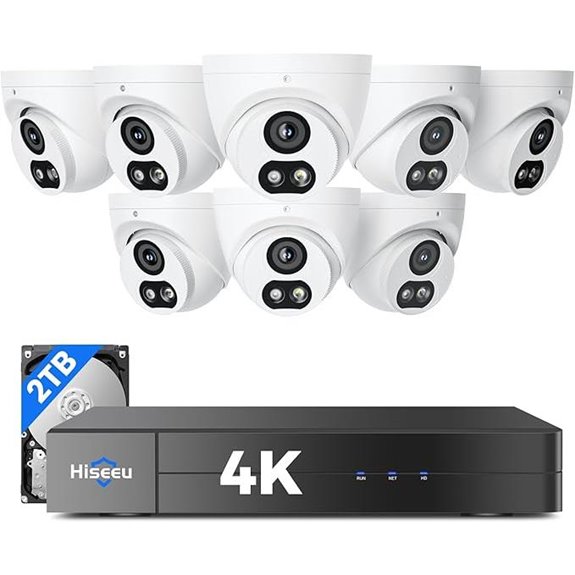 Hiseeu 4K PoE Security Camera System with 8 Cameras