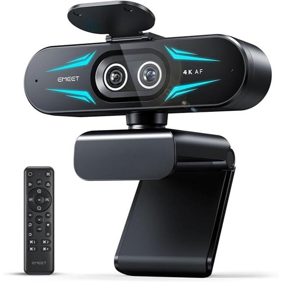 EMEET C60E 4K Webcam with Dual Cameras and Zoom