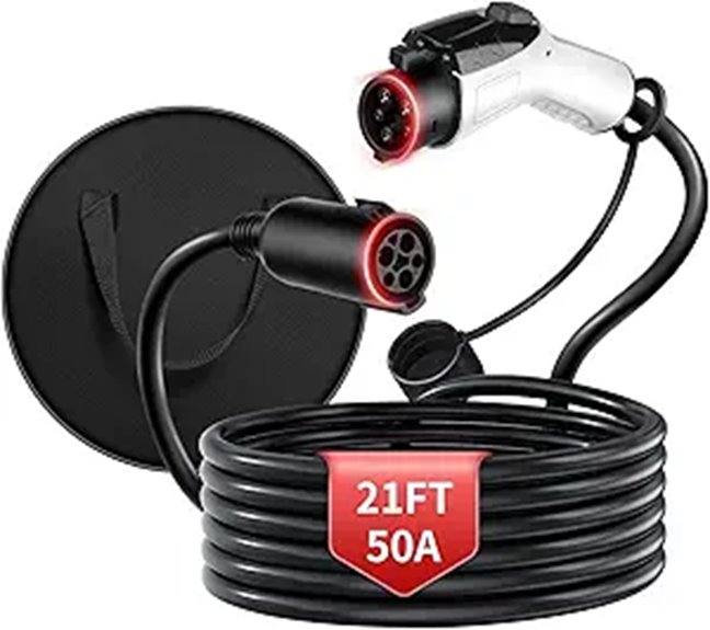 50A 21ft J1772 EV Extension Cable