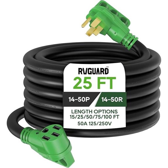 RVGUARD 50A 25ft RV/EV Extension Cord with LED