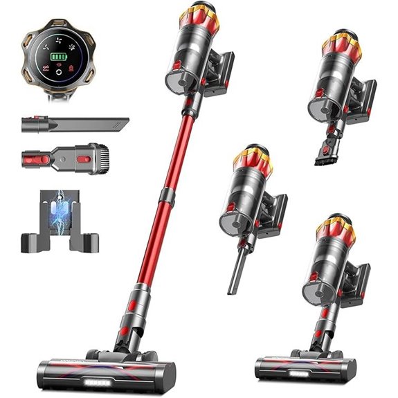 Cordless Vacuum Cleaner 650W OLED Touch 70Min Red