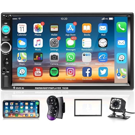 Podofo 7-Inch Double Din Car Stereo with Backup Camera