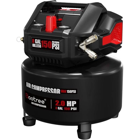 8-Gallon Oil-Free Air Compressor with 2HP Motor