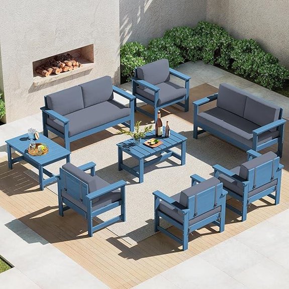 SERWALL 8-Piece Outdoor Conversation Sofa Set