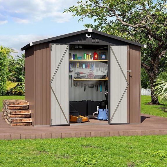 Metal Storage Shed 8x6 with Lockable Door