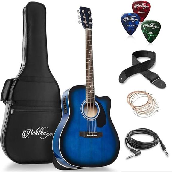 Ashthorpe Dreadnought Acoustic-Electric Guitar Bundle