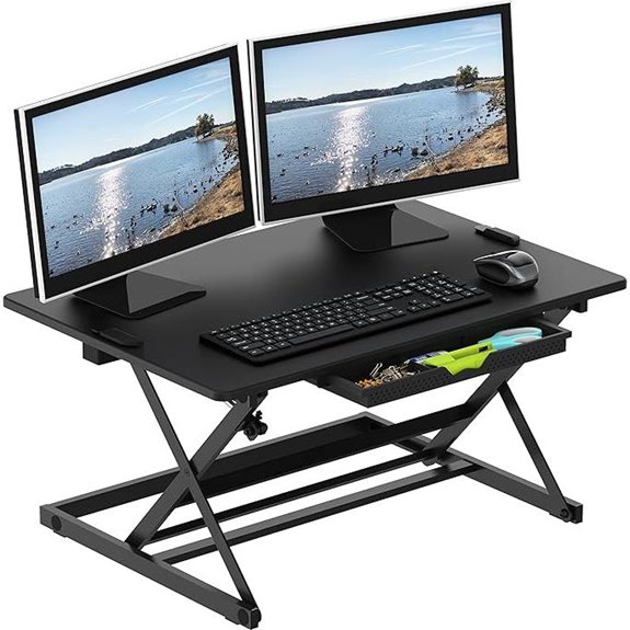 SHW 32-Inch Adjustable Standing Desk Converter