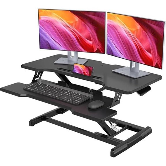 Standing Desk Converter 32 Inch with Monitor Riser