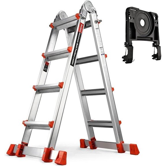 Soctone 4-Step Telescoping Ladder with Tray