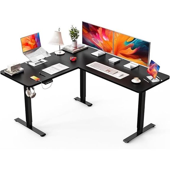 Kingant L-Shaped Adjustable Corner Standing Desk
