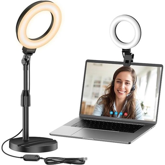 InnoGear Desk Ring Light with Stand and Clip