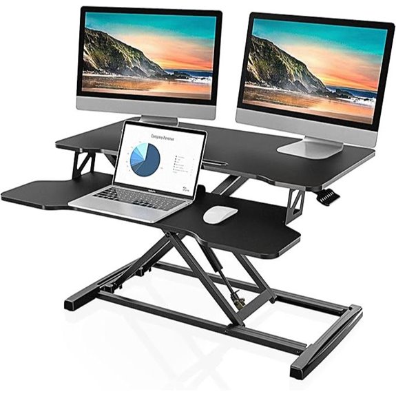 FITUEYES Adjustable Standing Desk for Dual Monitors