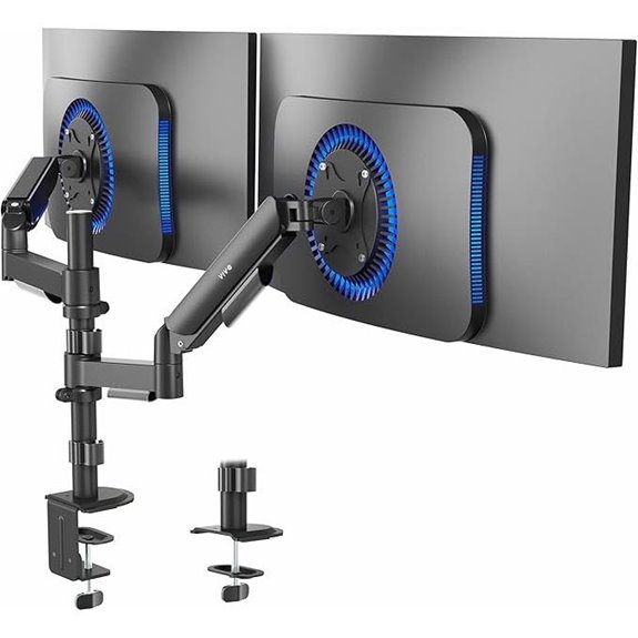 VIVO Dual Pneumatic Monitor Mount for 17-32 Inches