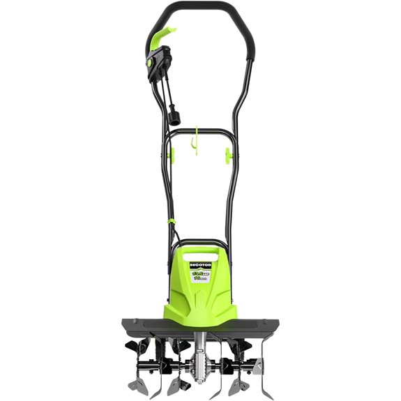 Electric Garden Tiller with Adjustable Depth and Wheels
