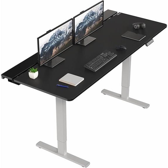 VIVO Electric Adjustable Gaming Desk with Cable Management