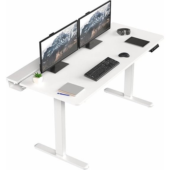VIVO Electric Adjustable Gaming Desk with Mouse Pad