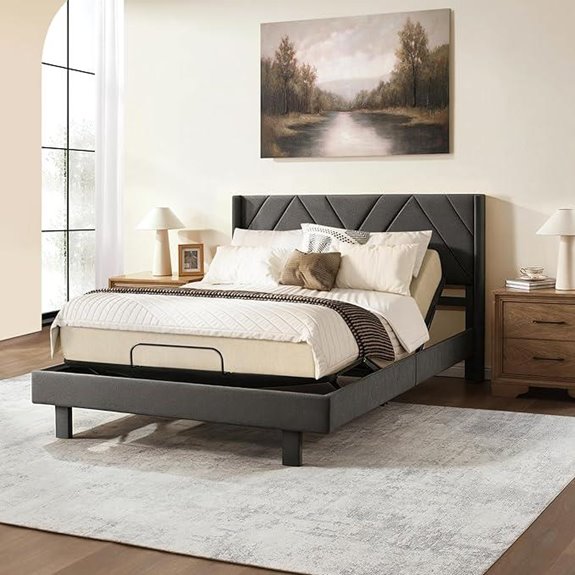 Softa Queen Adjustable Bed Frame with Gel Mattress