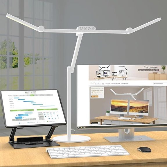 Micomlan LED Desk Lamp with Dimming and Swing Arm