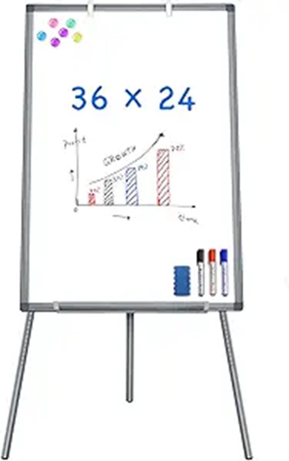 Magnetic Whiteboard Easel Adjustable Tripod 36x24 inches
