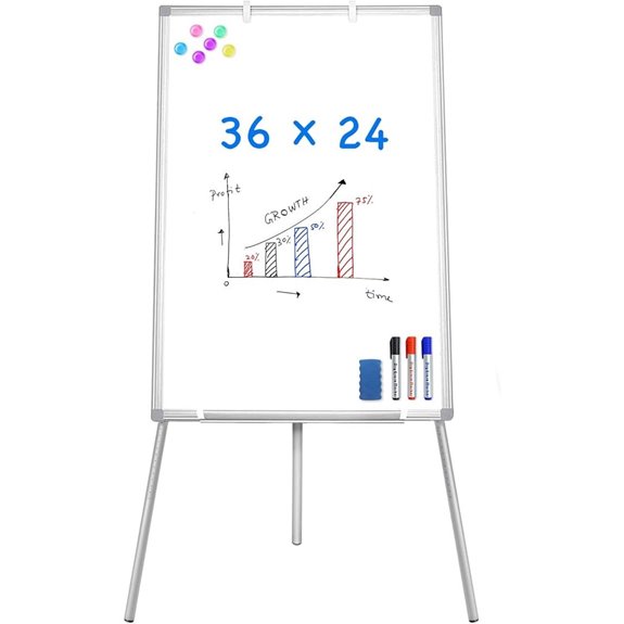 Magnetic Portable Whiteboard Easel 36x24 Adjustable Height