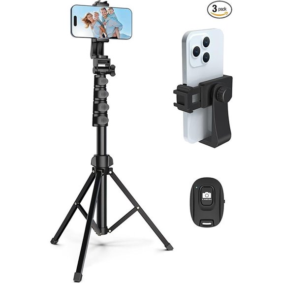 64” Adjustable Phone & Camera Tripod with Remote