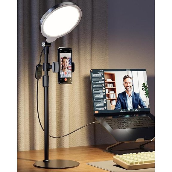 Dimmable Ring Light with Stand for Video & Zoom