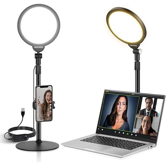 NEEWER 7 Dimmable Desk Ring Light with Stand
